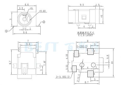 DC031A電源插座參考圖紙 DC031A電源插座參考圖紙
